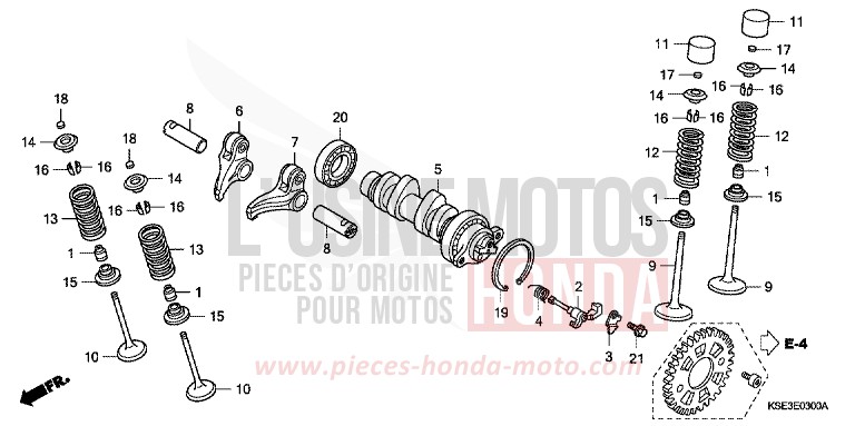 ARBRE A CAMES/SOUPAPE de CRF150R "Grandes Roues" EXTREME RED (R292) 2012